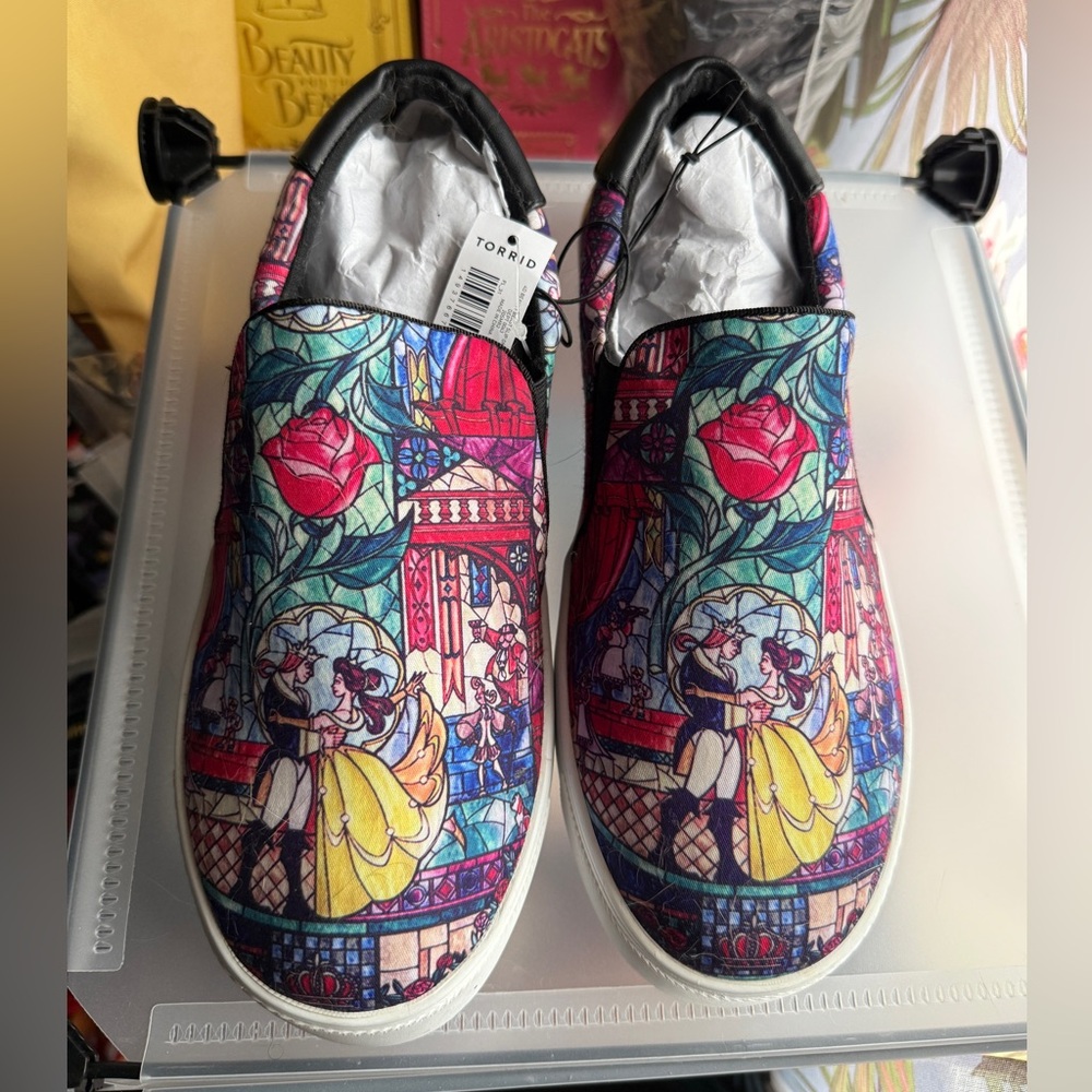 Torrid Beauty and the Beast Slip on Shoes NWT Size 8